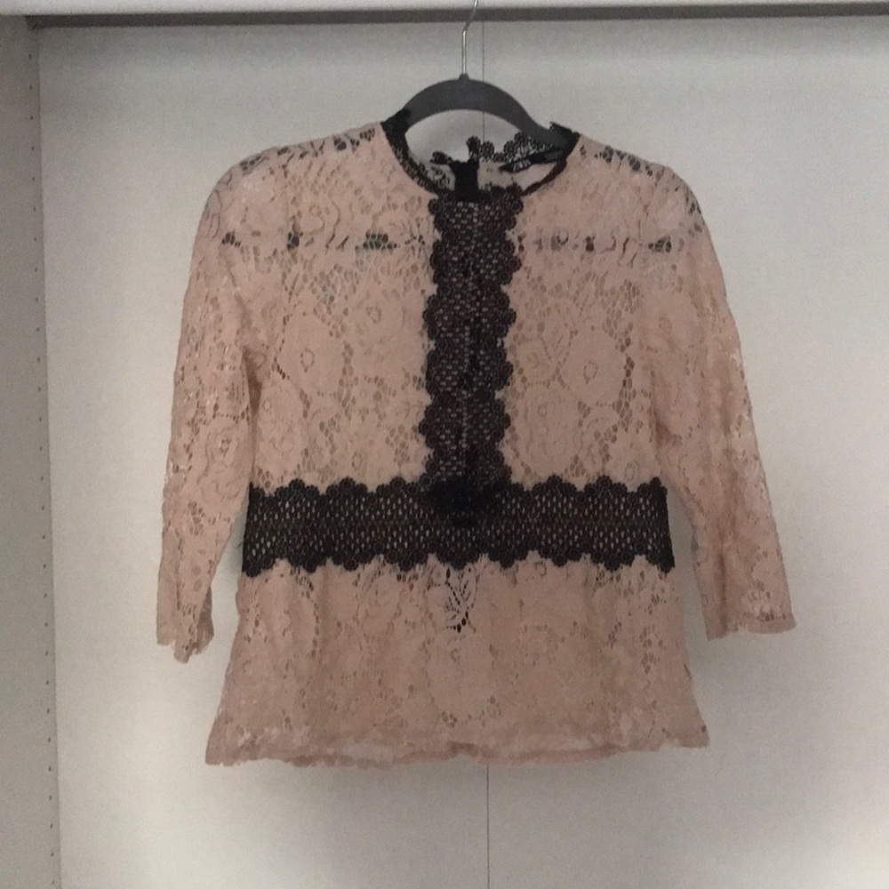 Zara cream lace top
